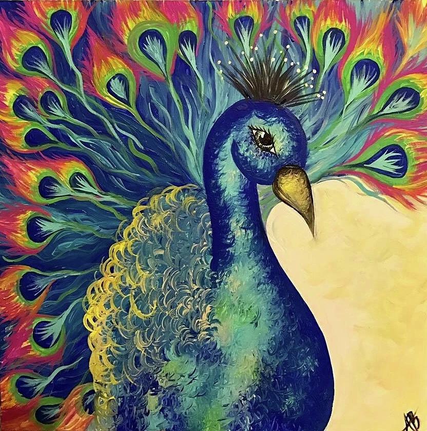 Whimsical peacock Painting by Annabel Brewster - Fine Art America