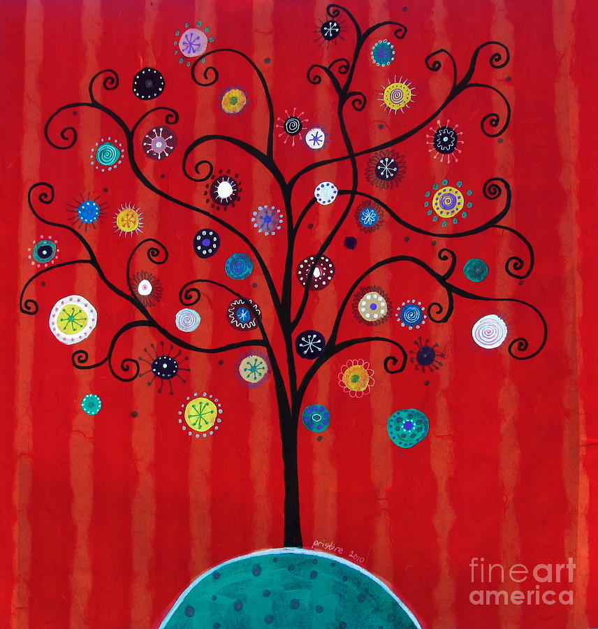 Whimsical Tree of Hope Painting by Pristine Cartera Turkus