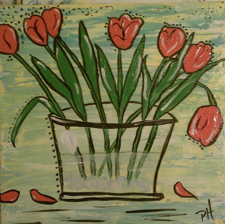 Tulip Painting - Whimsical Tulips by Patti Spires Hamilton