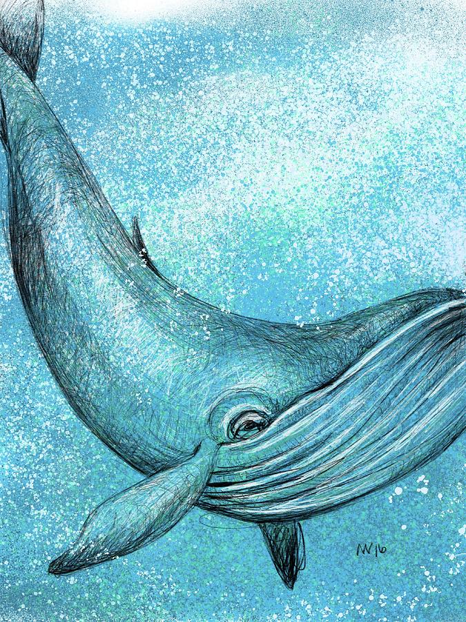 Whimsical Whale Digital Art by AnneMarie Welsh