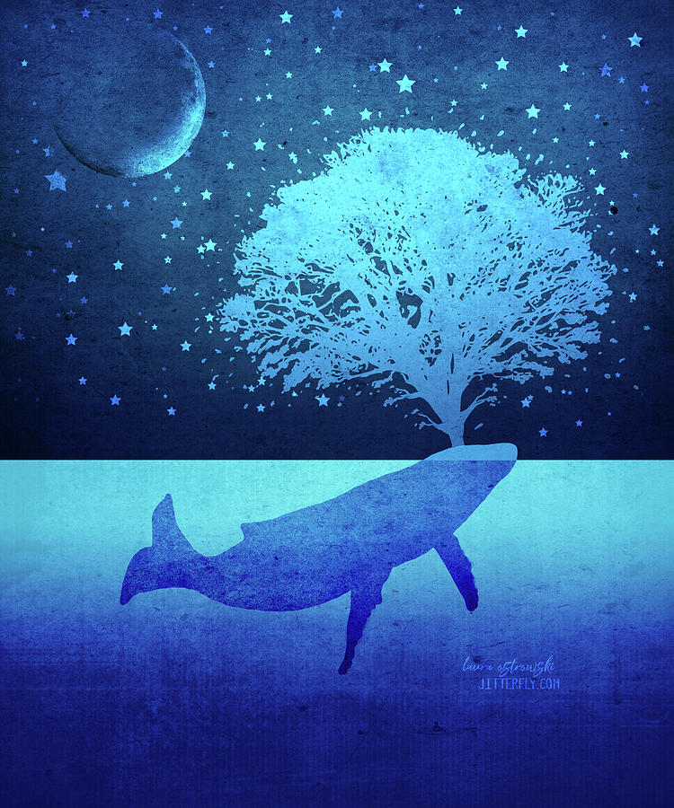 Whale Digital Art - Whimsical Whalte Spouting Tree by Laura Ostrowski Whale Digital Art - Whimsical Whalte Spouting Tree by Laura Ostrowski