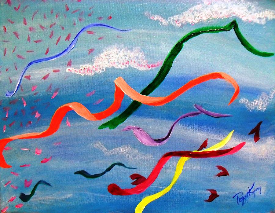 Whimsy Flying East Painting by Peggy King