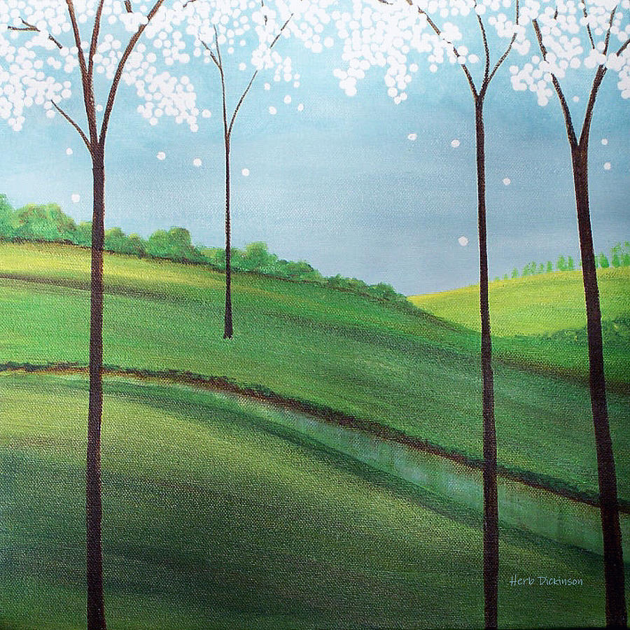 Whimsy Spring Painting by Herb Dickinson