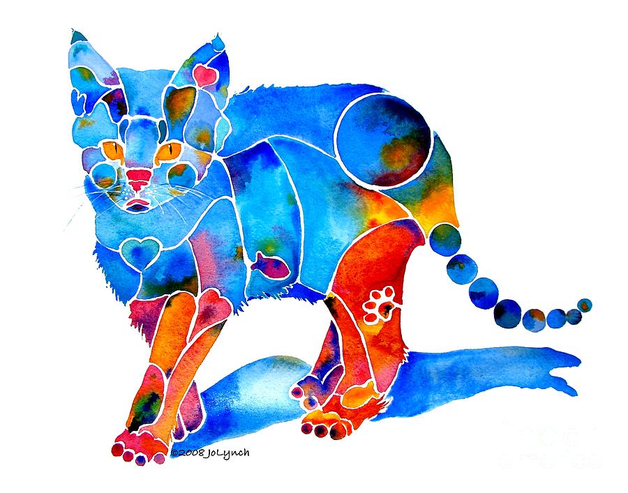 Whimzical Katie Kitten Painting by Jo Lynch