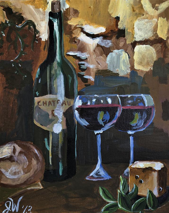 Whine with your Cheese Painting by Julie Wittwer