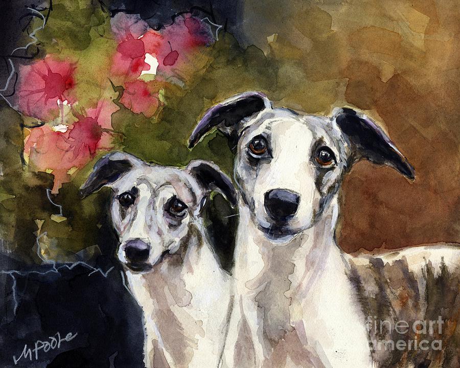 Whippets Painting by Molly Poole
