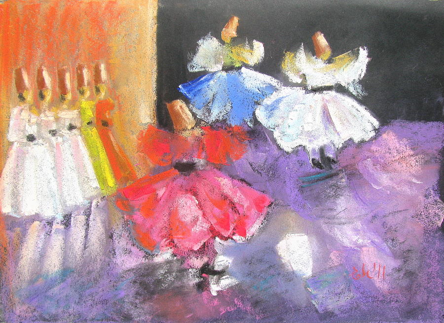 Turkey Pastel - whirling dervishes from Turkey by Elena Malec