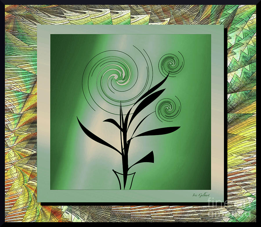 Whirling plant #6 Digital Art by Iris Gelbart