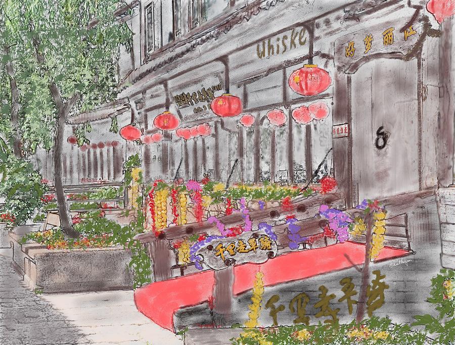 Whiskey and Color in Lijiang Painting by Michael Hodgson