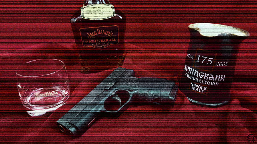 Whiskey And Guns Digital Art by Jorge Estrada