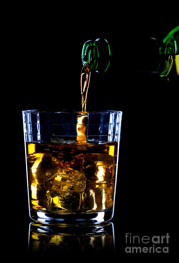 Bottle Photograph - Whiskey being poured by Richard Thomas