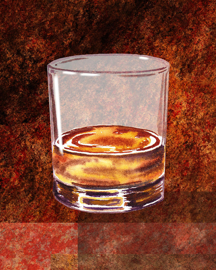 Whiskey Glass Painting by Irina Sztukowski