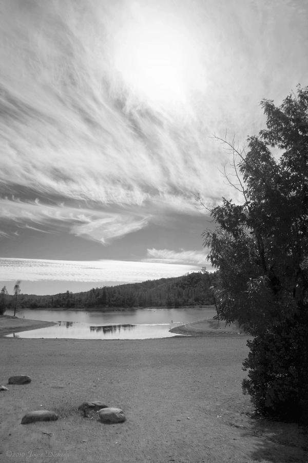 Whiskeytown Lake Skyscape B and W Photograph by Joyce Dickens