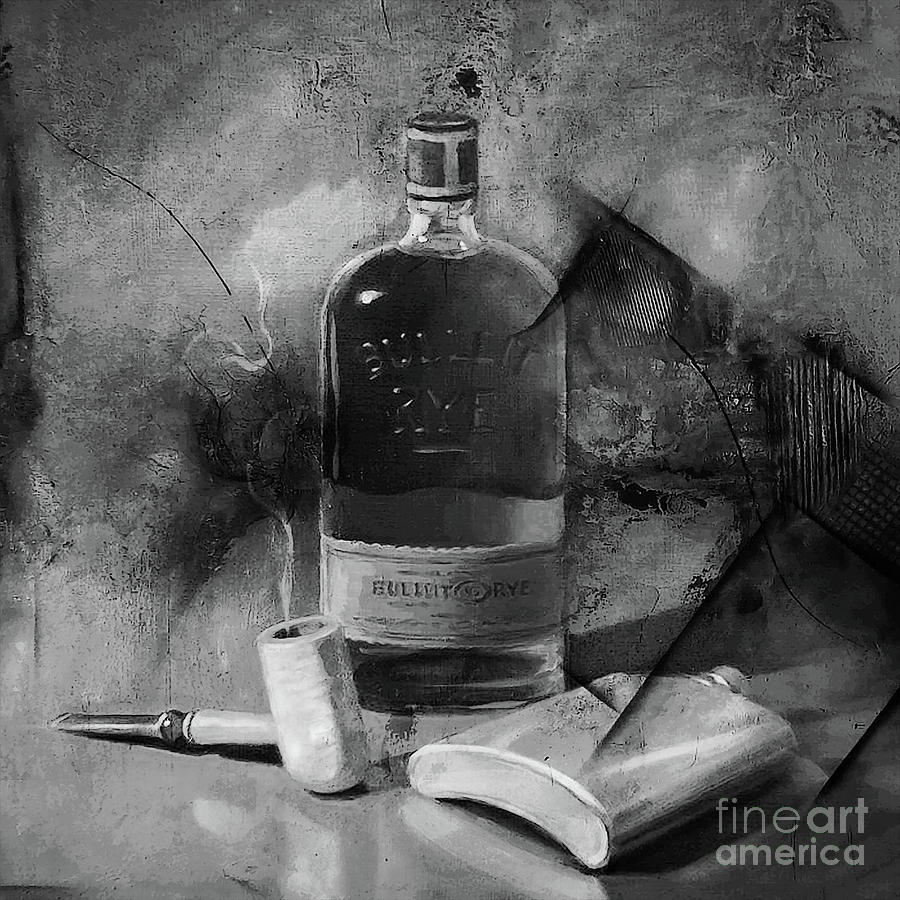 Bottle Painting - Whisky and Cigar  by Gull G