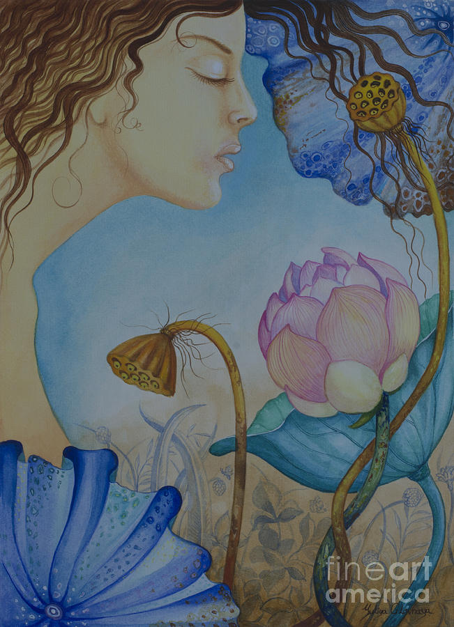 Nature Painting - Lotus whisper by Yuliya Glavnaya