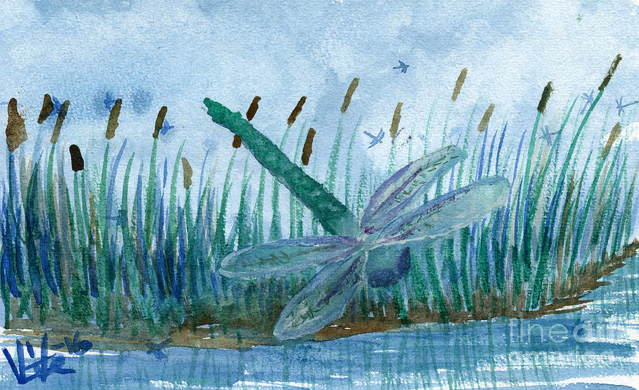Whispering Cattails Painting by Victor Vosen