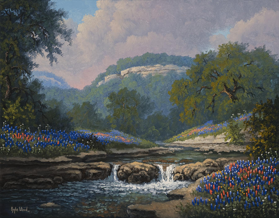 Waterfall Painting - Whispering Creek by Kyle Wood