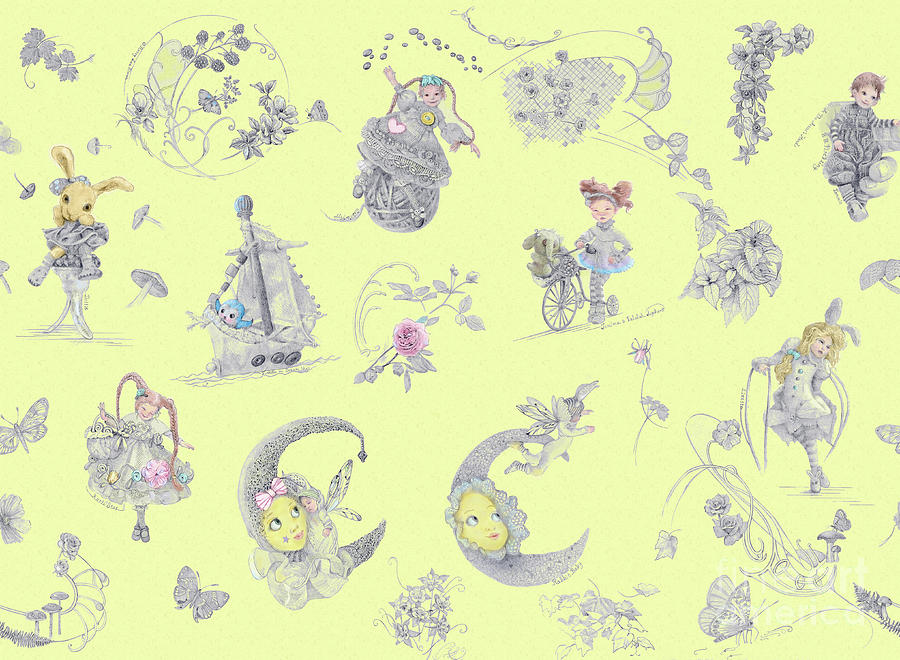 Whispering Daydreams in Soft Yellow Drawing by Nancy Lee Moran