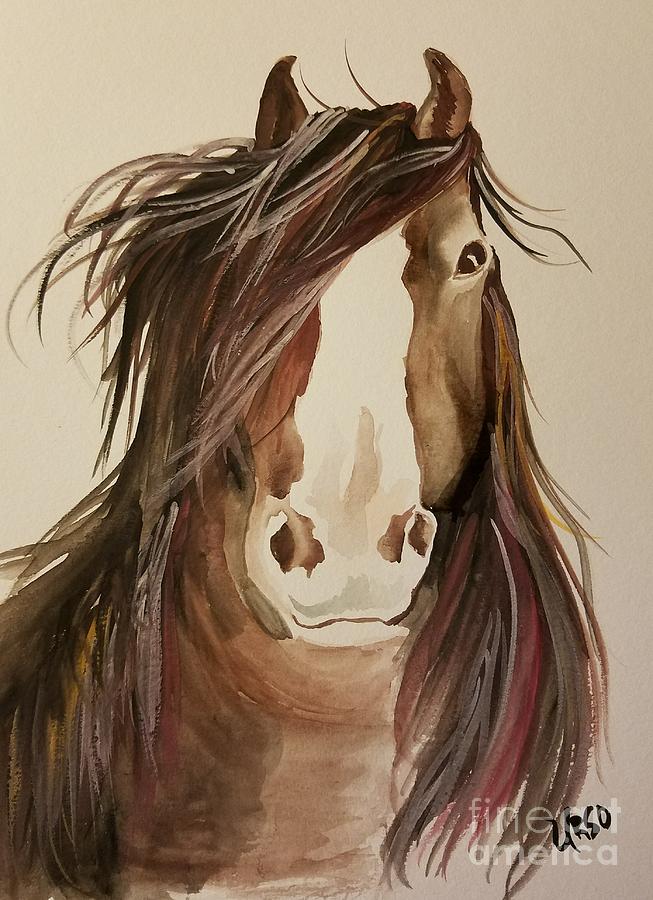 Horse Painting - Whispering Winds by Maria Urso