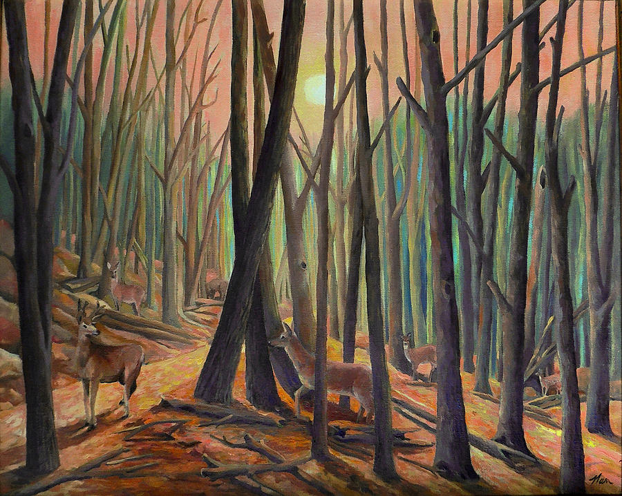Whispers in the Woods Painting by Nancy Griswold