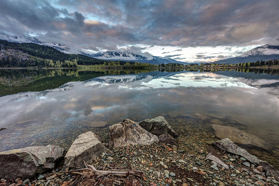 Whistler Blackcomb From The Shores Of Green Lake Photograph by Pierre Leclerc Photography