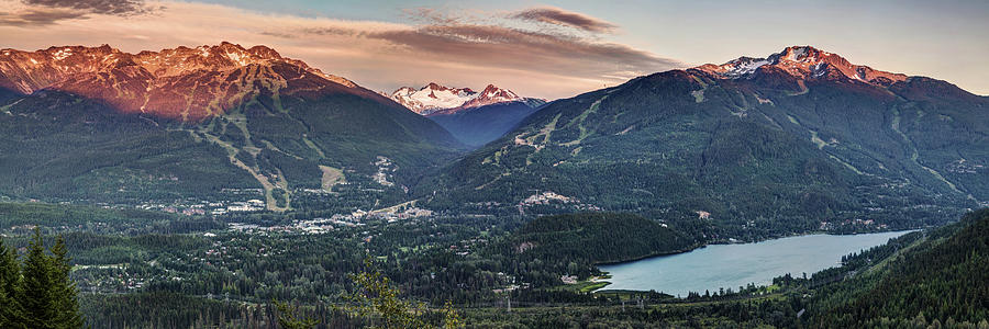 Whistler Blackcomb sunset Panorama Photograph by Pierre Leclerc Photography