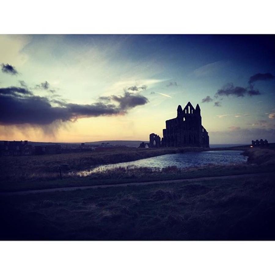 Sunset Photograph - Whitby Abbey At Sunset ☀️🌙🌟 by Rebecca Bromwich