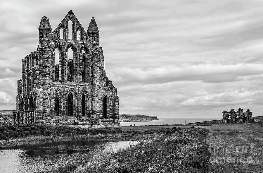 Whitby Abbey England BW Photograph by Lexa Harpell