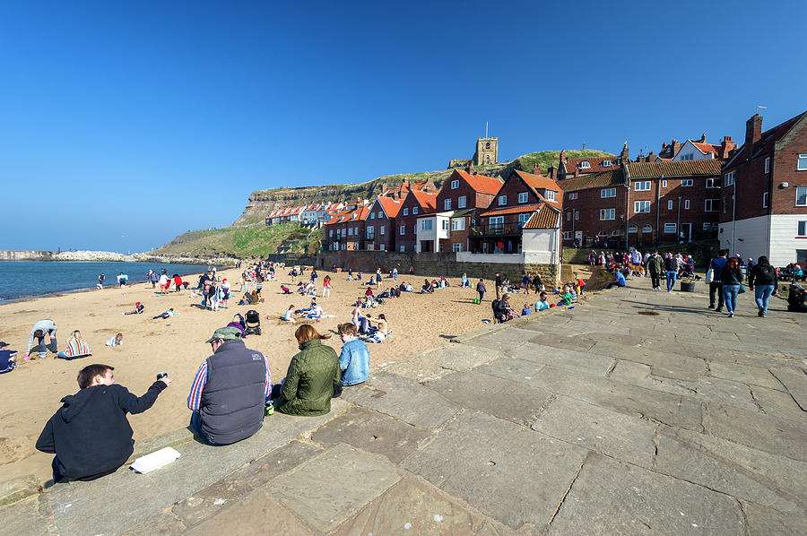 Whitby Beach On A Sunny Day Photograph by Stephen Dewhurst