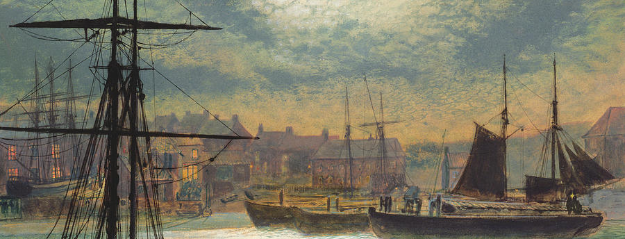 Whitby by Moonlight Painting by John Atkinson Grimshaw