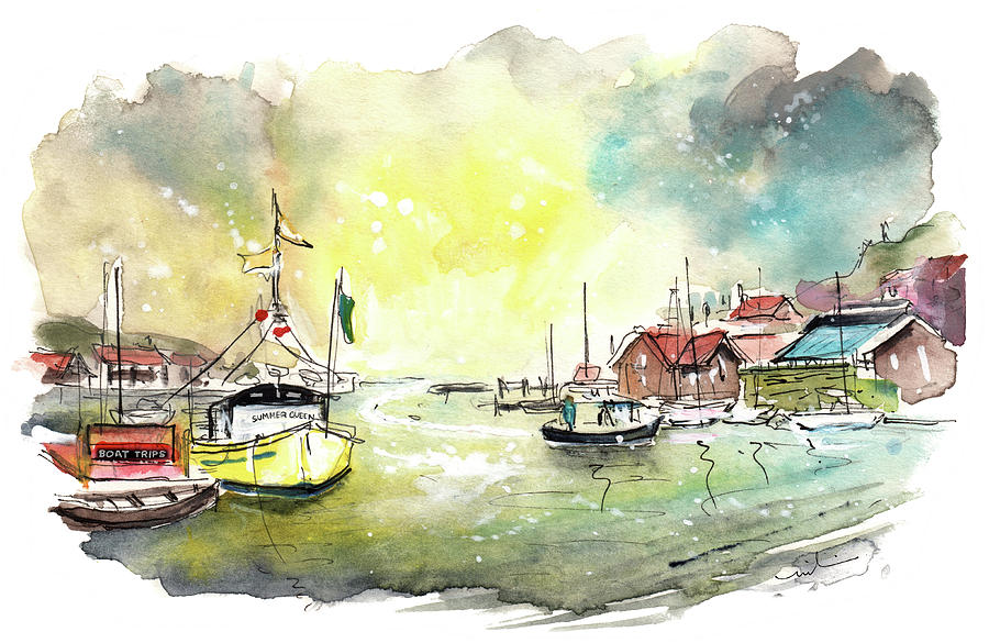 Whitby Harbour 05 Painting by Miki De Goodaboom