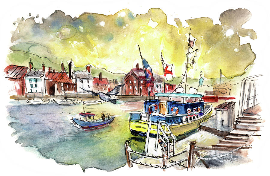Whitby Harbour 06 Painting by Miki De Goodaboom