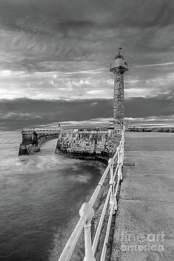 Whitby West Pier Lighthouse Photograph by Mark Bulmer - Fine Art America