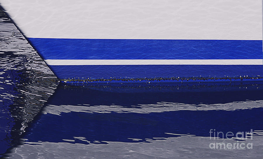 White and Blue boat symmetry Photograph by Danuta Bennett