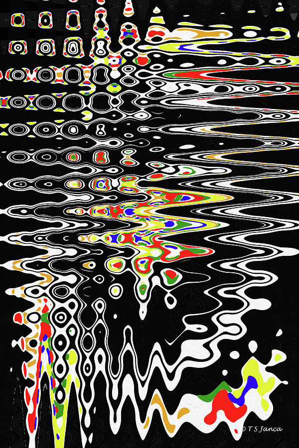 White And Colored Dots Abstract Digital Art by Tom Janca