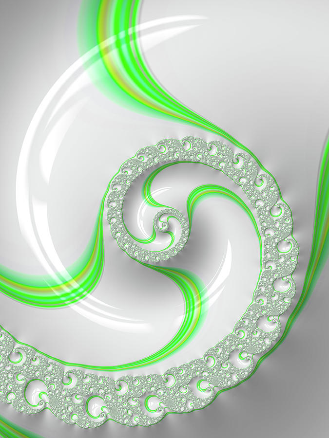 White and green spiral elegant and minimalist Photograph by Matthias Hauser