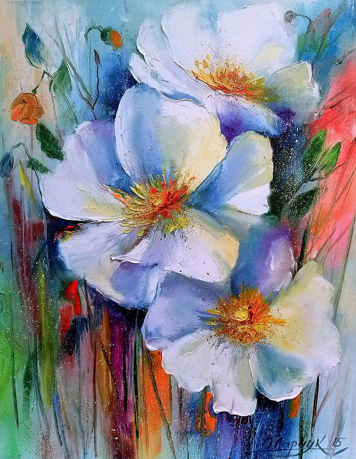 White anemones Painting by Olha Darchuk - Fine Art America