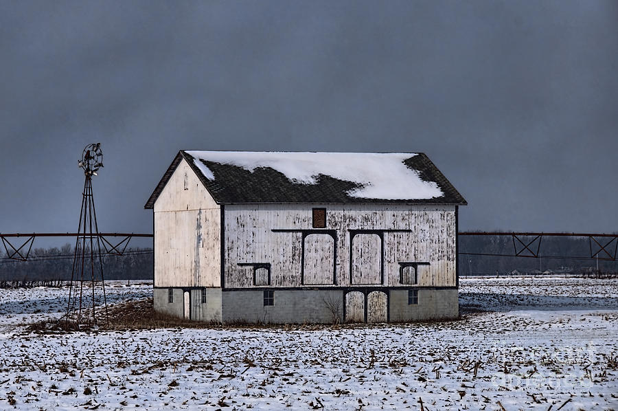 White Barn at Night Photograph by David Arment
