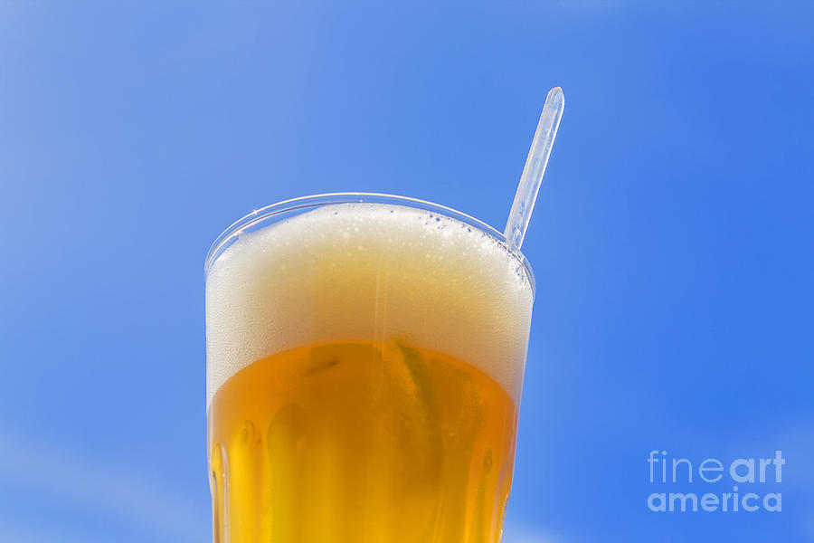 White Beer Against Blue Siky Photograph