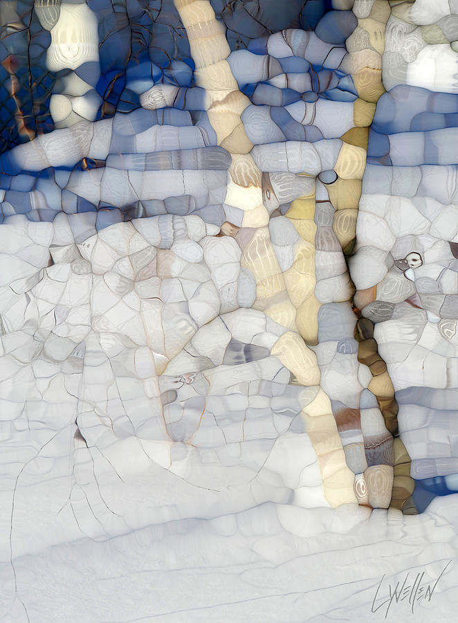 White Birch Digital Art by Lynellen Nielsen