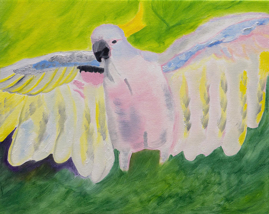 Pastel Feathered Cockatoo Painting by Meryl Goudey