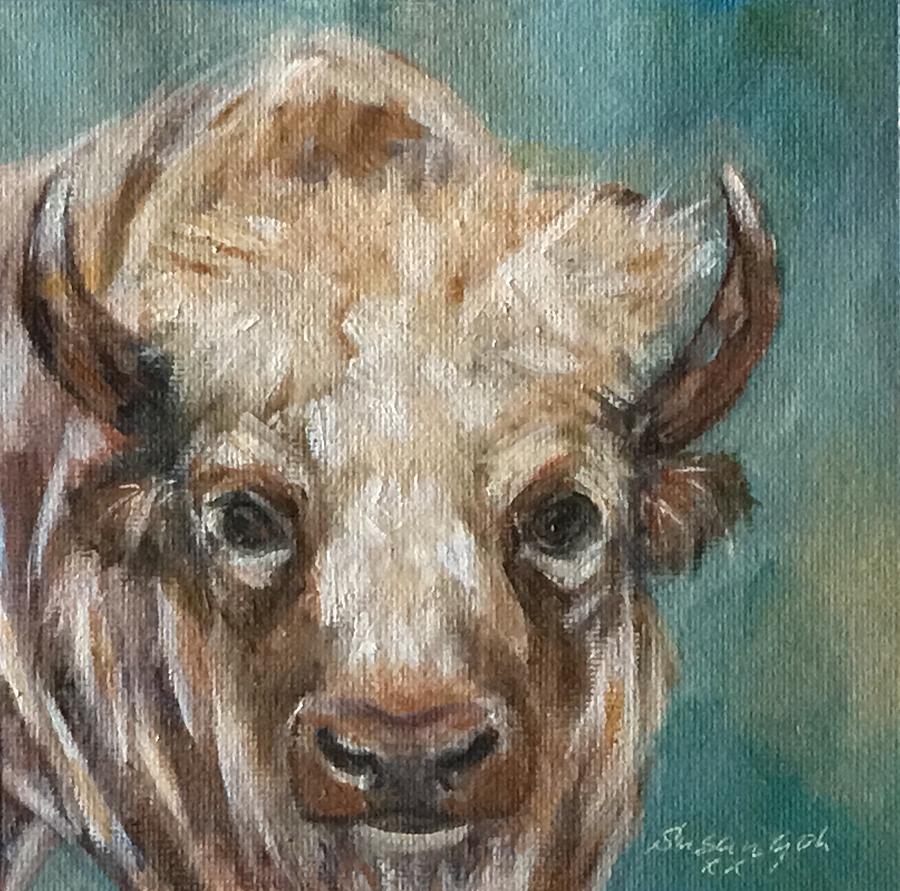 White Bison Painting by Susan Goh