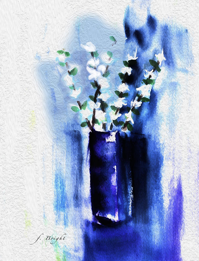 White Blossoms Painting by Frank Bright