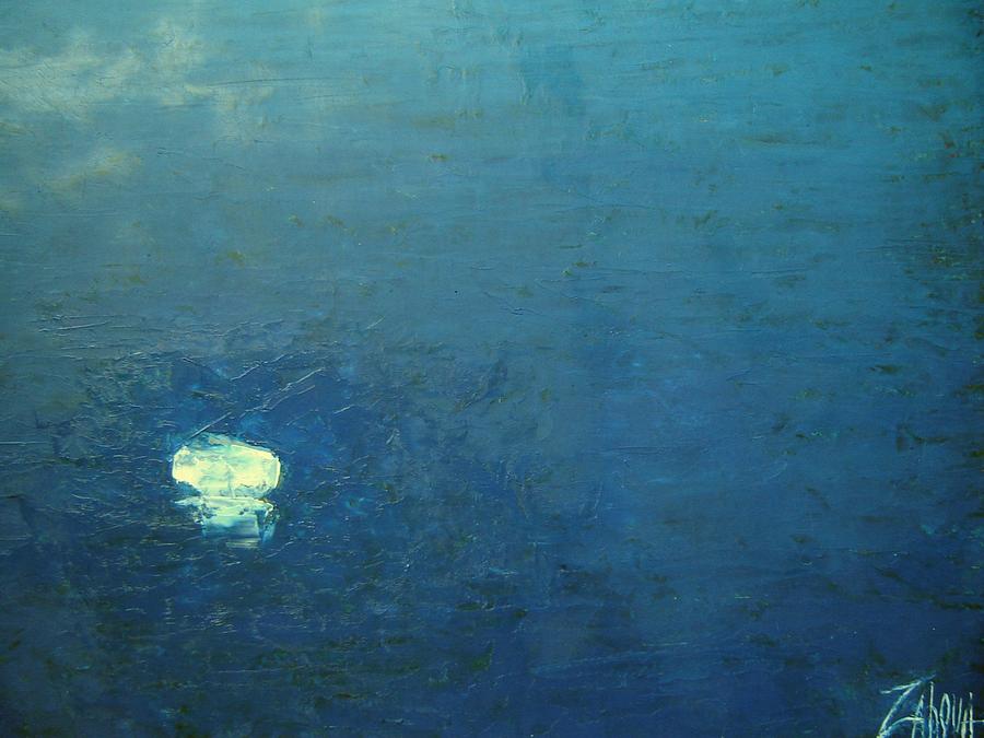 Seascape Painting - White boat in the sea by Lyuba Zahova Seascape Painting - White boat in the sea by Lyuba Zahova