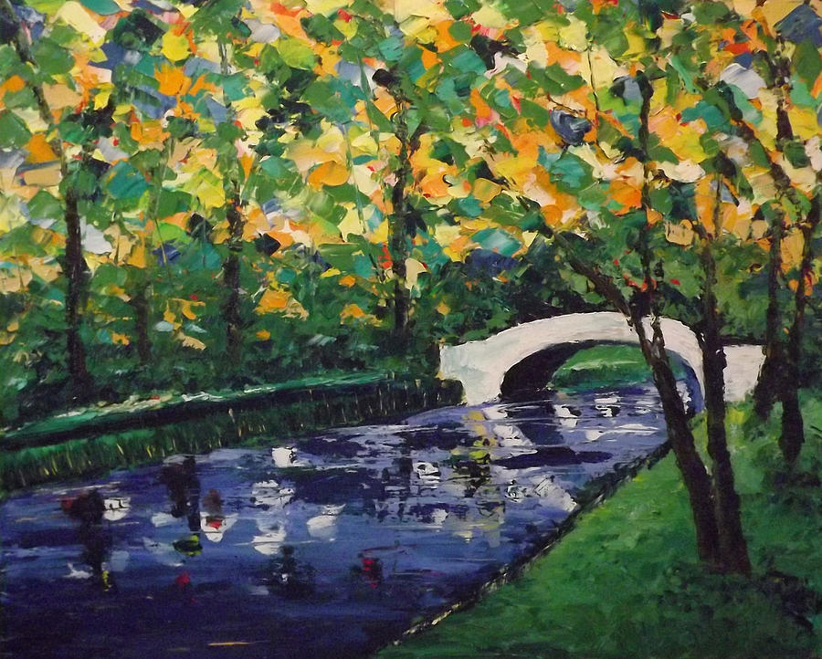 Landscape Painting - White Bridge by Emily McLemore Landscape Painting - White Bridge by Emily McLemore