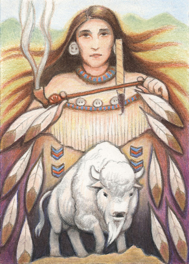 White Buffalo Woman Drawing