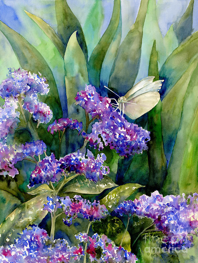 White Butterfly Painting by Amy Kirkpatrick