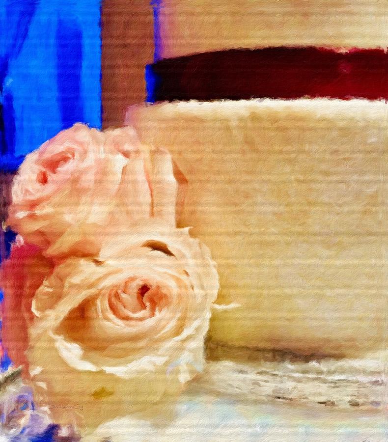 White Cake and Roses Photograph by Diane Lindon Coy