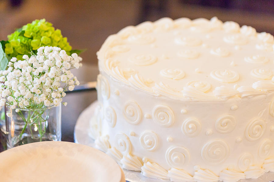 White Cake at a Shower Photograph by Melinda Fawver