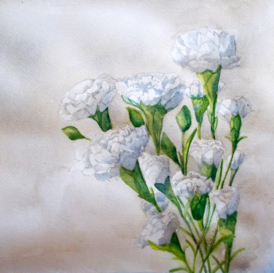 White Carnations Painting